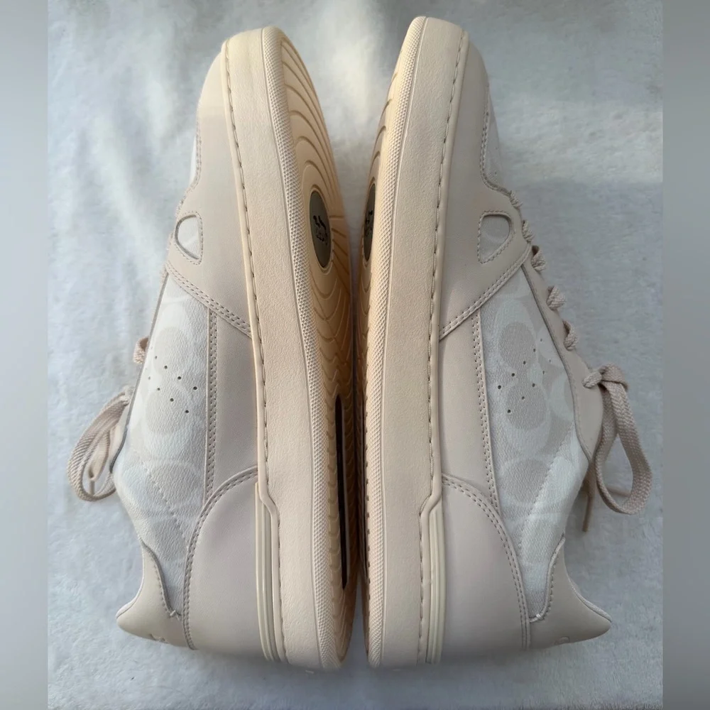 Coach Clip Court Sneaker Men's Size 12D Signature Chalk Casual C8965 EUC